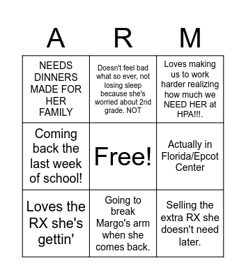 April Smith Bingo Card