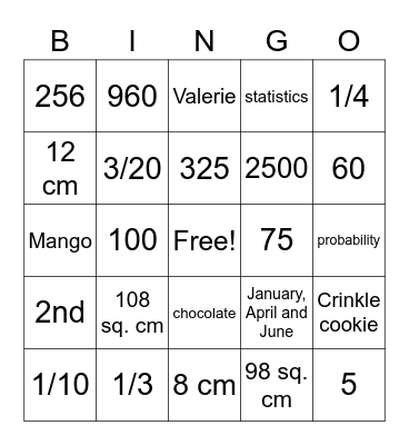 4th Quarter Review Bingo Card