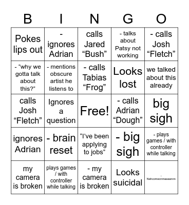 Booke Bingo Card