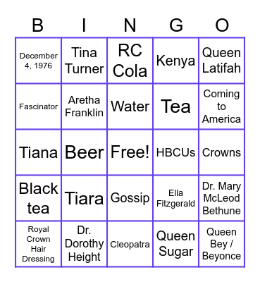 RVS Spring Royal Tea Bingo Card