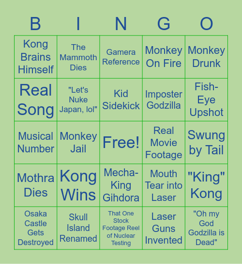 MONK V LIZARDO Bingo Card