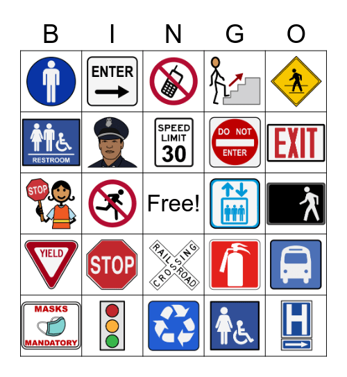 Community Safety/Survival Signs Bingo Card