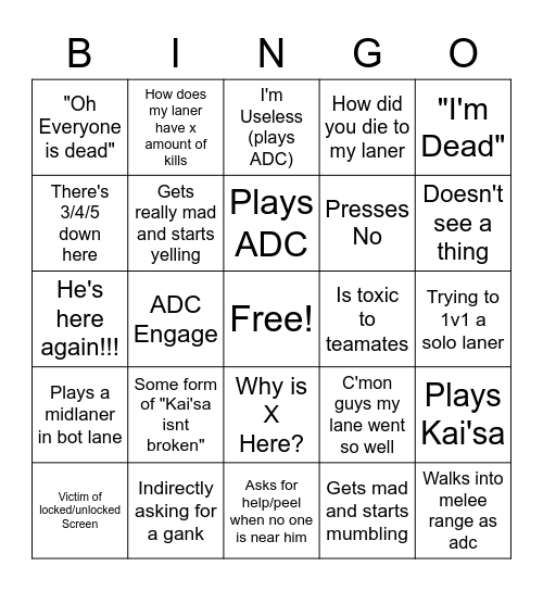 Max Bingo Leg Bingo Card