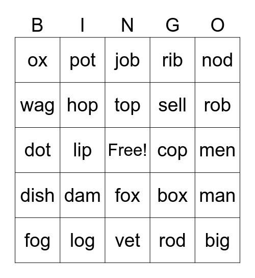 Sounds Fun Bingo Card