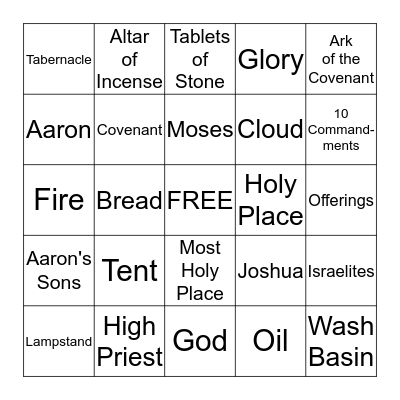 BIBLE BINGO Card