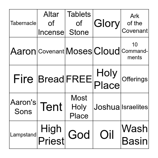 BIBLE BINGO Card