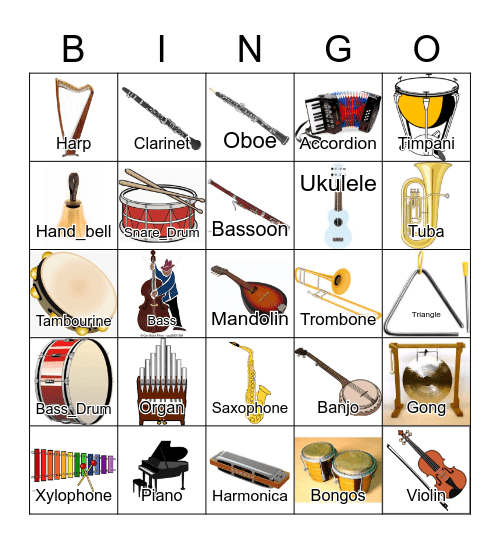 Instruments Bingo Card