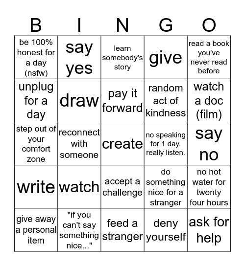 Lent Bingo 2015 Bingo Card