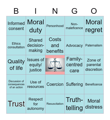 Ethical Bingo Card