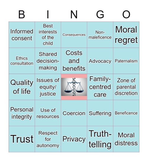 Ethical Bingo Card