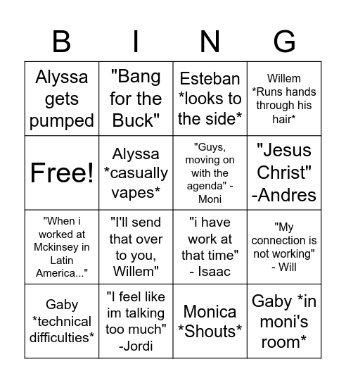 Turn Down for Watt Bingo Card