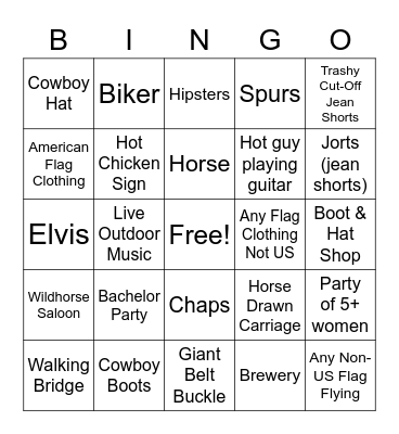 NASHVILLE BINGO Card