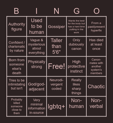 Void Door Codes Bingo Card