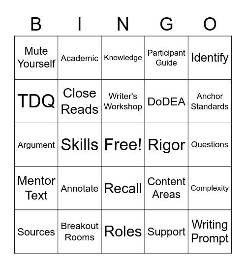 CSI BINGO Card