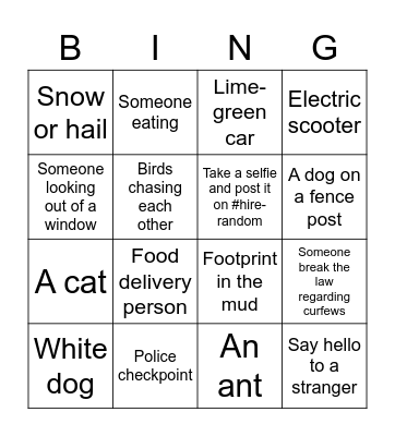 Toggl Hire Bingo Card
