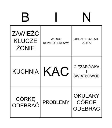 SPÓŹNIENIA AS Bingo Card