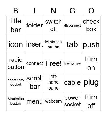 English for IT 2 Unit 2 Bingo Card