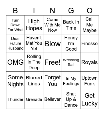 2000s Bingo Card
