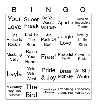Misc Hits Bingo Card