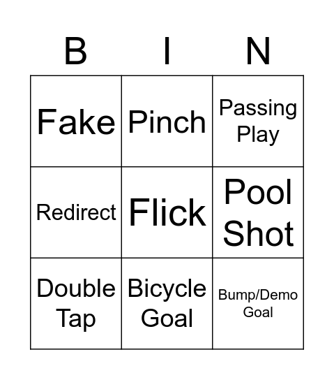 Bin Bingo Card