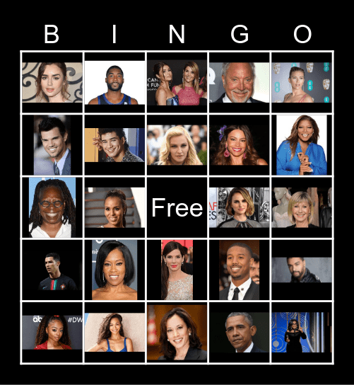 NAME THAT CELEBRITY Bingo Card