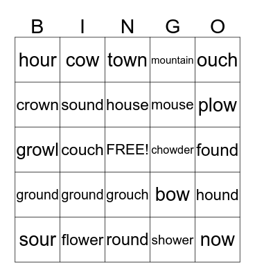 OW and OU Bingo Card