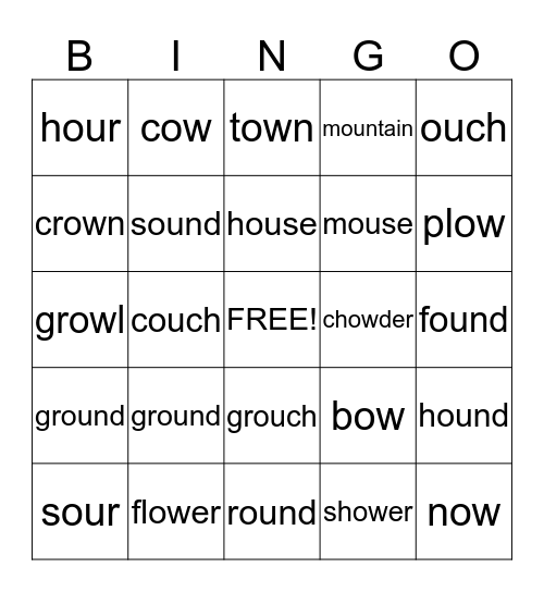 OW and OU Bingo Card