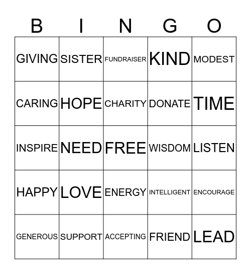 Sophisticated Women of Outreach Bingo Card