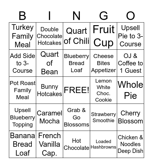 SERVER BINGO Card