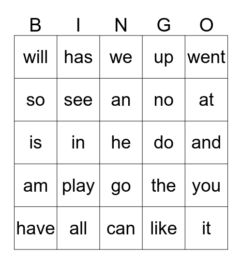 orange yellow words Bingo Card