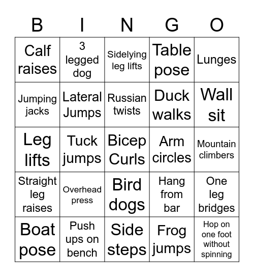 Oliver Bingo Card