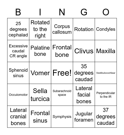 Skull Review Bingo Card