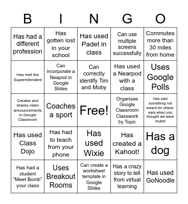 Mount Technology Bingo Card