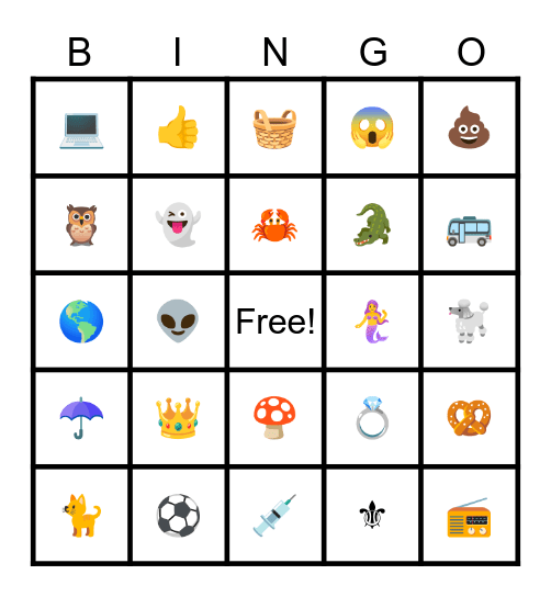 Emoji Bingo Card
