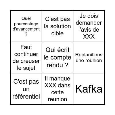 Bingo reunion Adeo Bingo Card