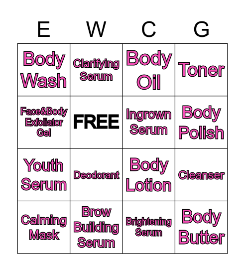 EWC Bingo Card