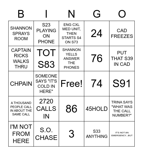 ADAM BINGO Card