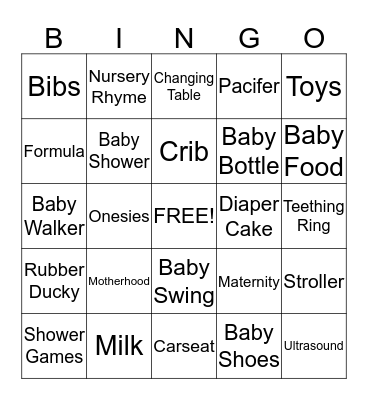 It's a Girl! Bingo Card
