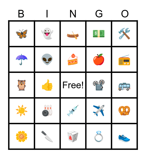 Emoji Bingo Card