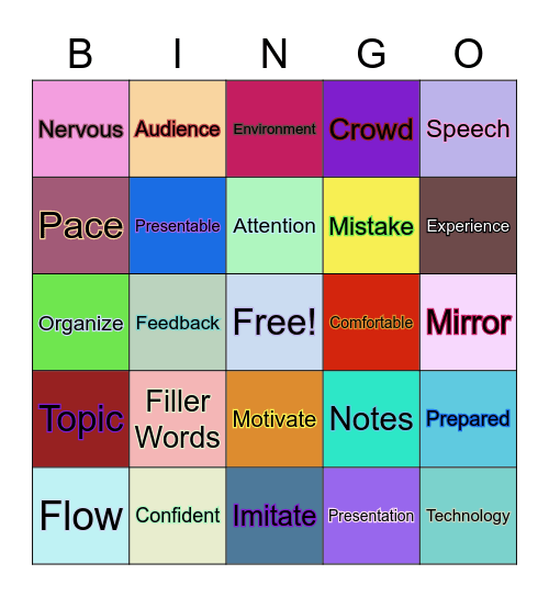 CSCS Public Speaking Bingo 2021 Bingo Card