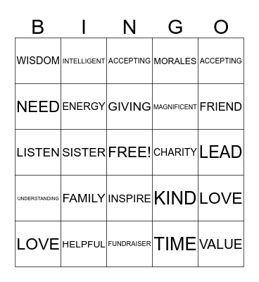 Sophisticated Women of Outreach Bingo Card