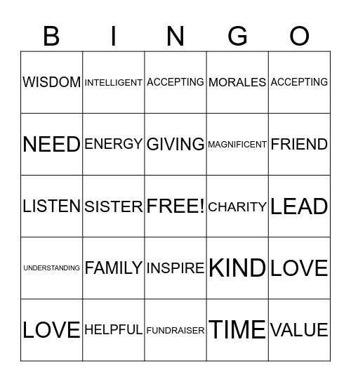 Sophisticated Women of Outreach Bingo Card