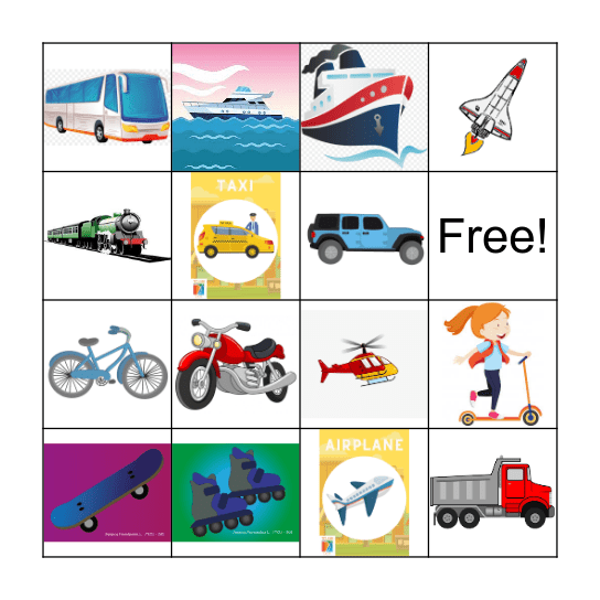 TCU-501 Means of Transportation. Created by: Fiorella Matamoros Brenes Bingo Card