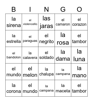 loteria Bingo Card