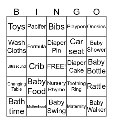 It's a Girl! Bingo Card