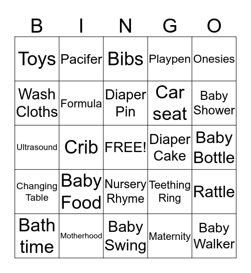 It's a Girl! Bingo Card