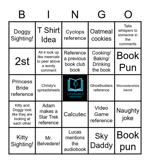 Literarily Wasted Bingo Card