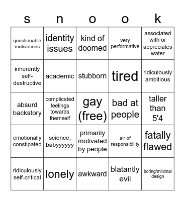 fish oc bingo Card