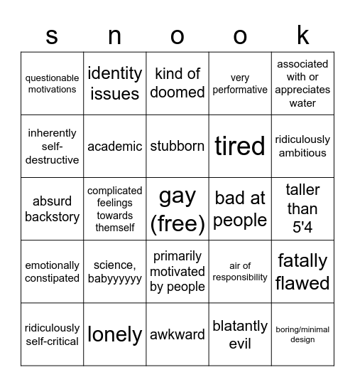 fish oc bingo Card