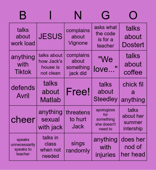 Mak Bingo Card